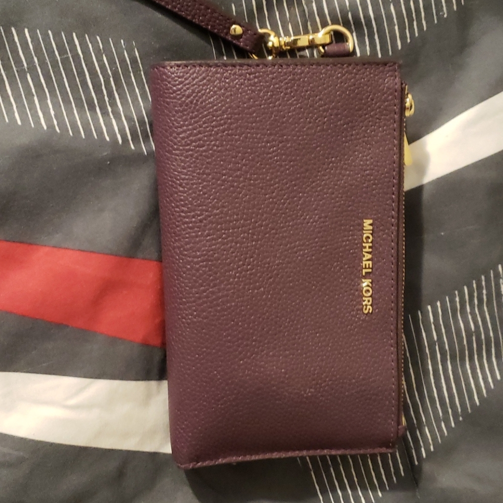 Purple michael kors wallet